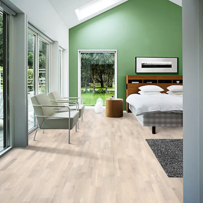 Parkettgolv Kährs Harmony Pale Mattlackad Borstad Ek 3-Stav