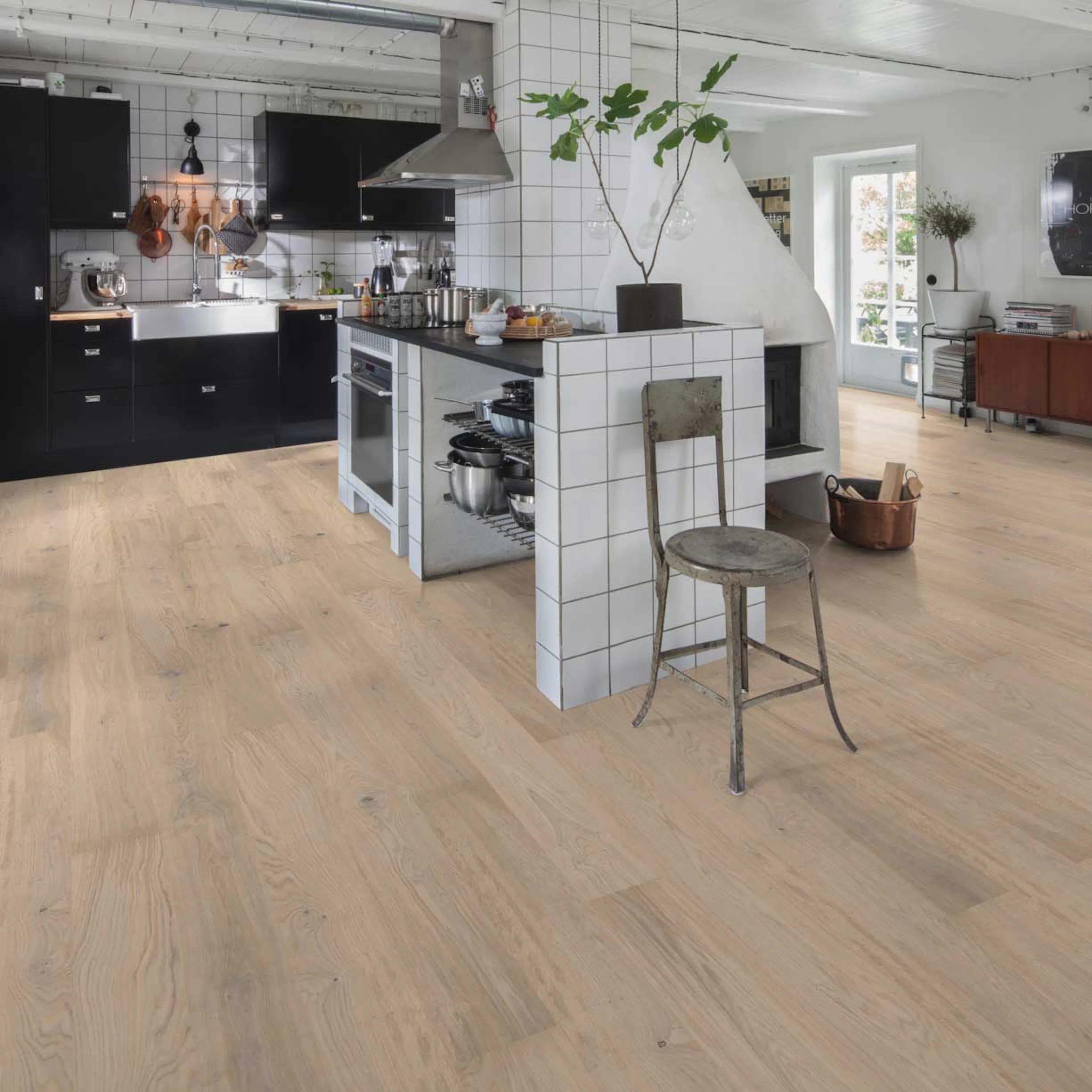 Trägolv Kährs Horizon Vit Ek, Ultramattlackat Borstat 1-Stav Parkettgolv