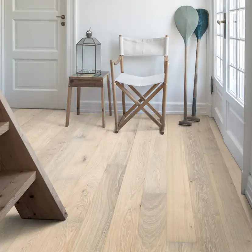 Parkettgolv Kährs Nouveau Blonde Mattlackad Borstad Ek 1-Stav