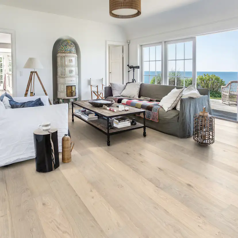 Parkettgolv Kährs Nouveau Blonde Mattlackad Borstad Ek 1-Stav