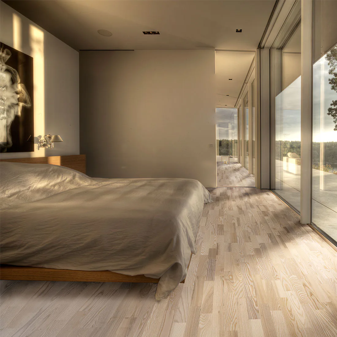 Trägolv Kährs Original Skagen Ask, Mattlackat 3-Stavs Parkettgolv