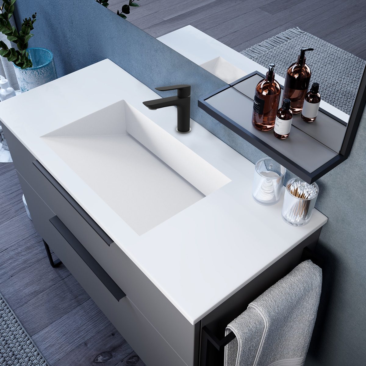 Tvättställ Solid Surface Tenfors Flow Solid Surface