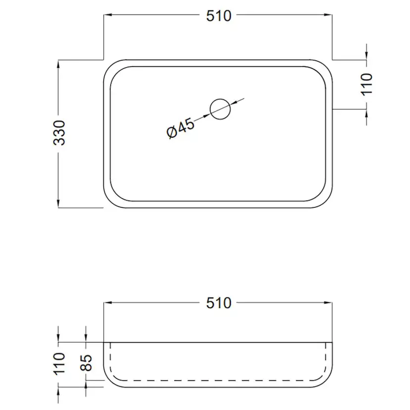 Tvättställ Tenfors Milos Solid Surface