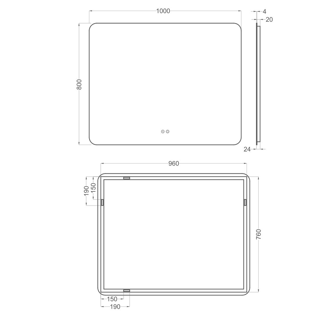 Badrumsspegel Tenfors Verona LED Imfri