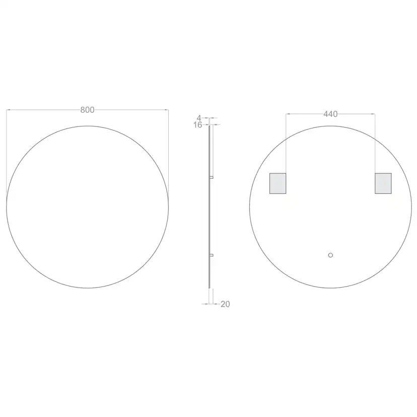 Badrumsspegel Tenfors Luna Rund