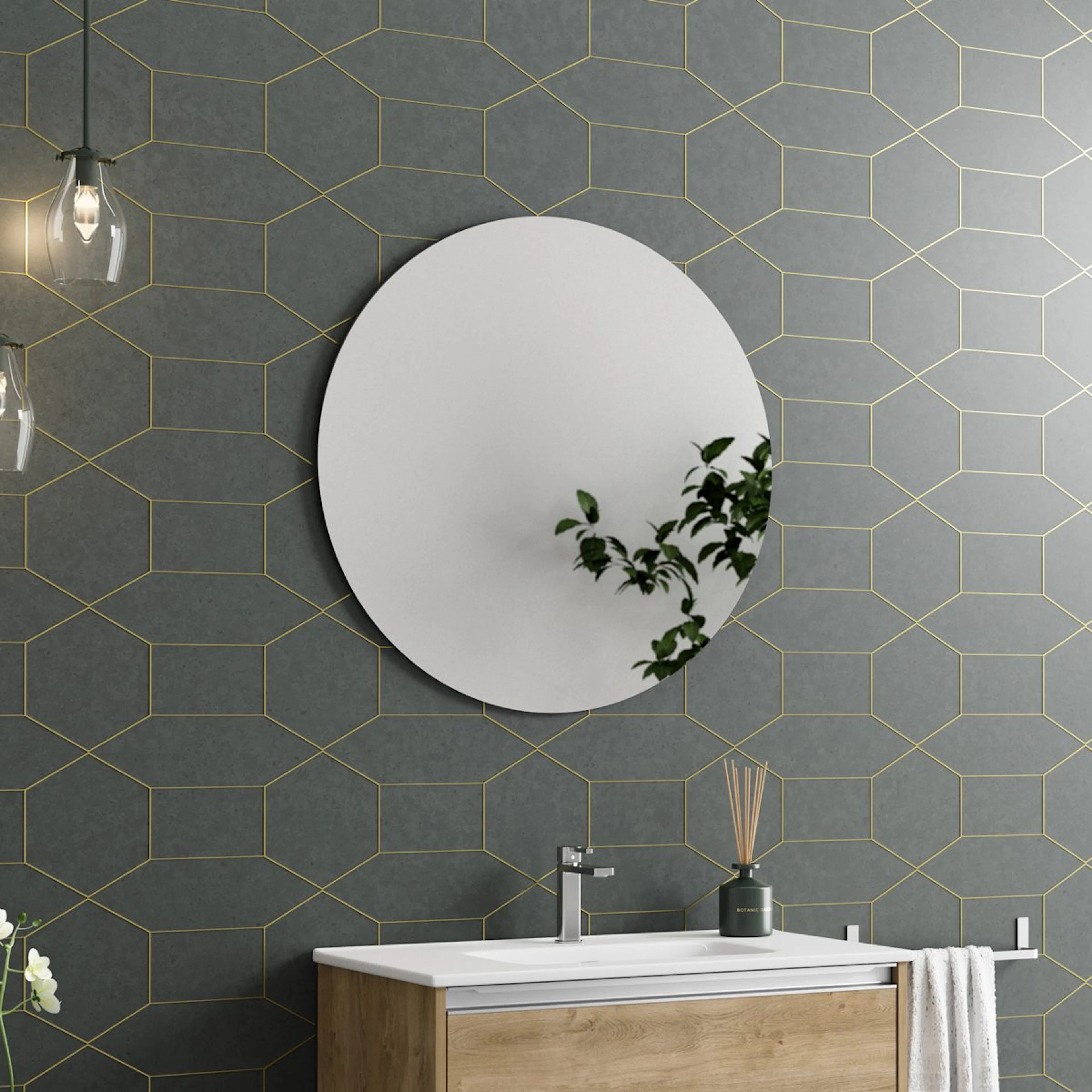 Badrumsspegel Tenfors Luna Rund