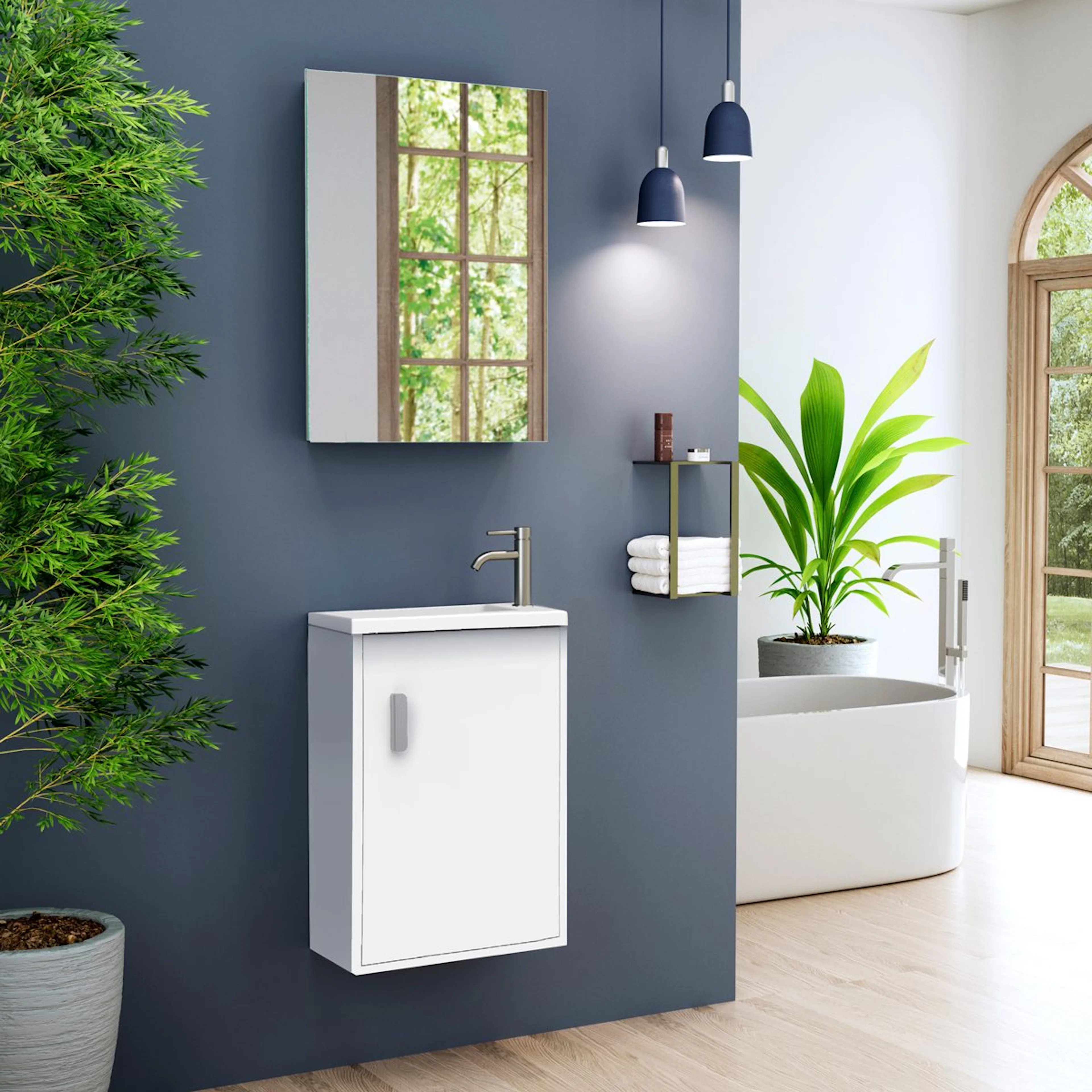 Möbelpaket Tenfors Stella med Tvättställ och Spegel 400 mm