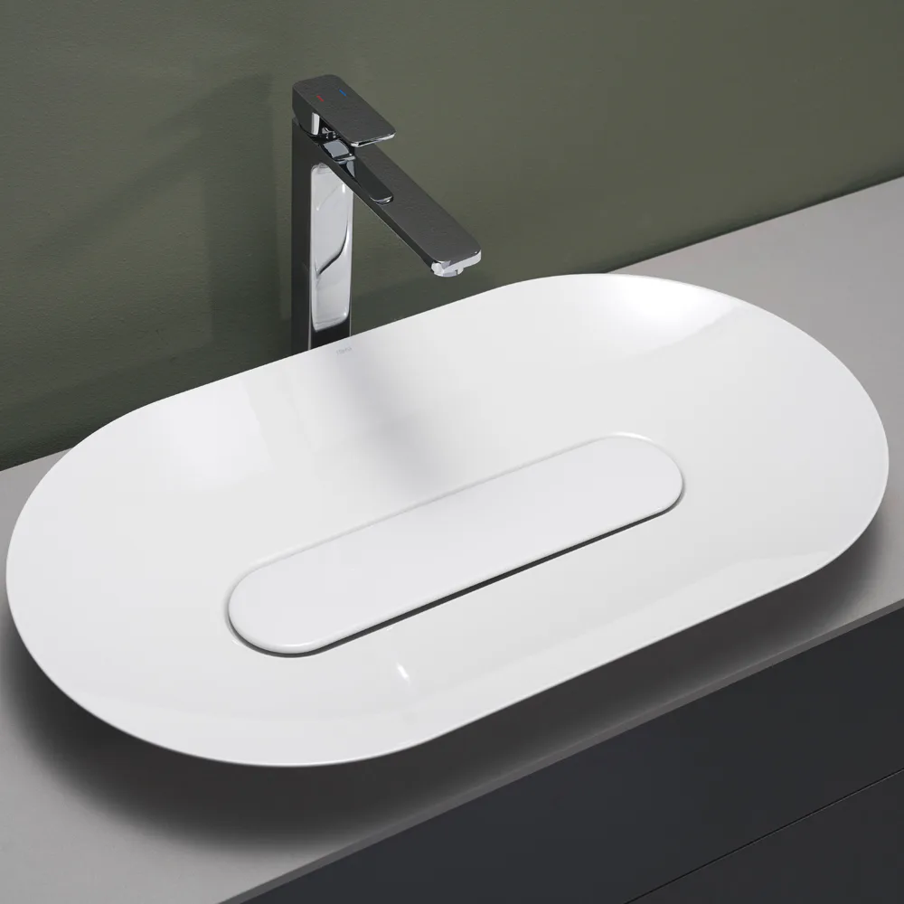 Tvättställ Hafa Edge Oval Glaserat Stål