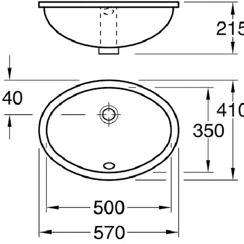 Tvättställ Gustavsberg 6147-98 för Undermontering