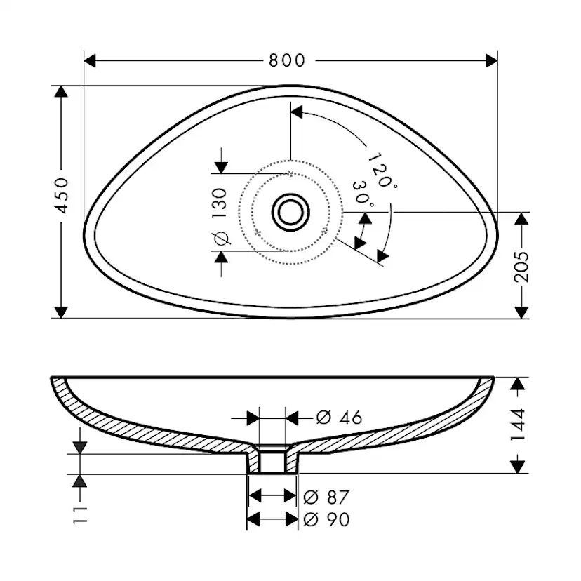 Tvättställ Axor Massaud 570