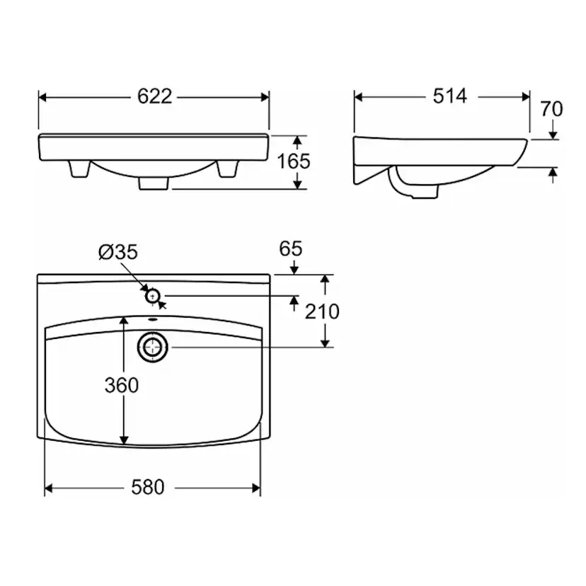 Tvättställ Ifö Spira 15242 60 cm