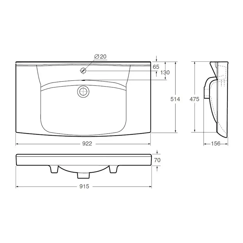 Tvättställ Ifö Spira 15282 90 cm