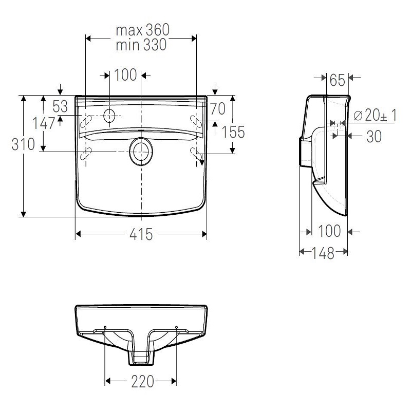 Tvättställ Ifö Spira 41,5 cm