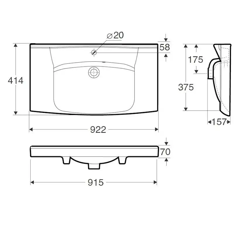 Tvättställ Ifö Spira Compact 15382 90 cm