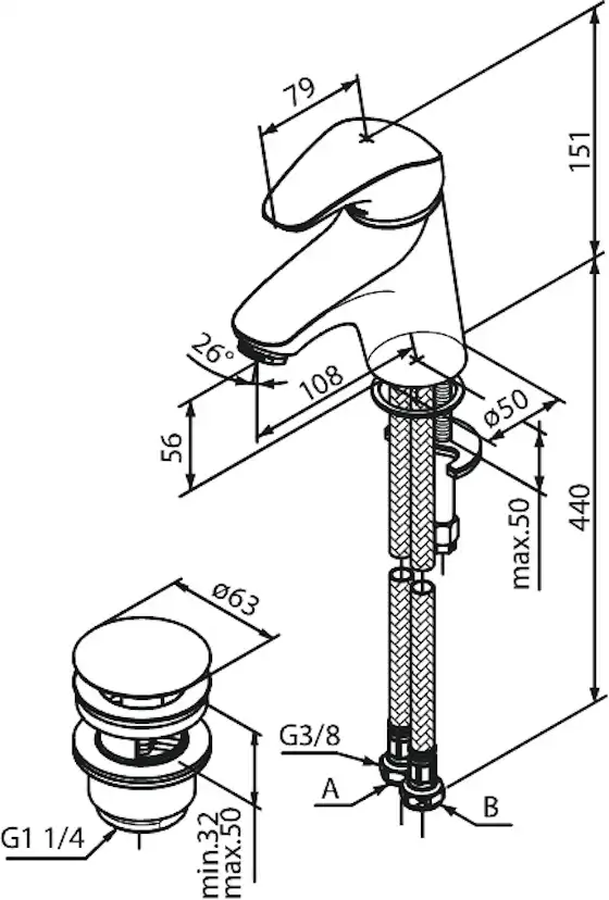Tvättställsblandare Damixa Space