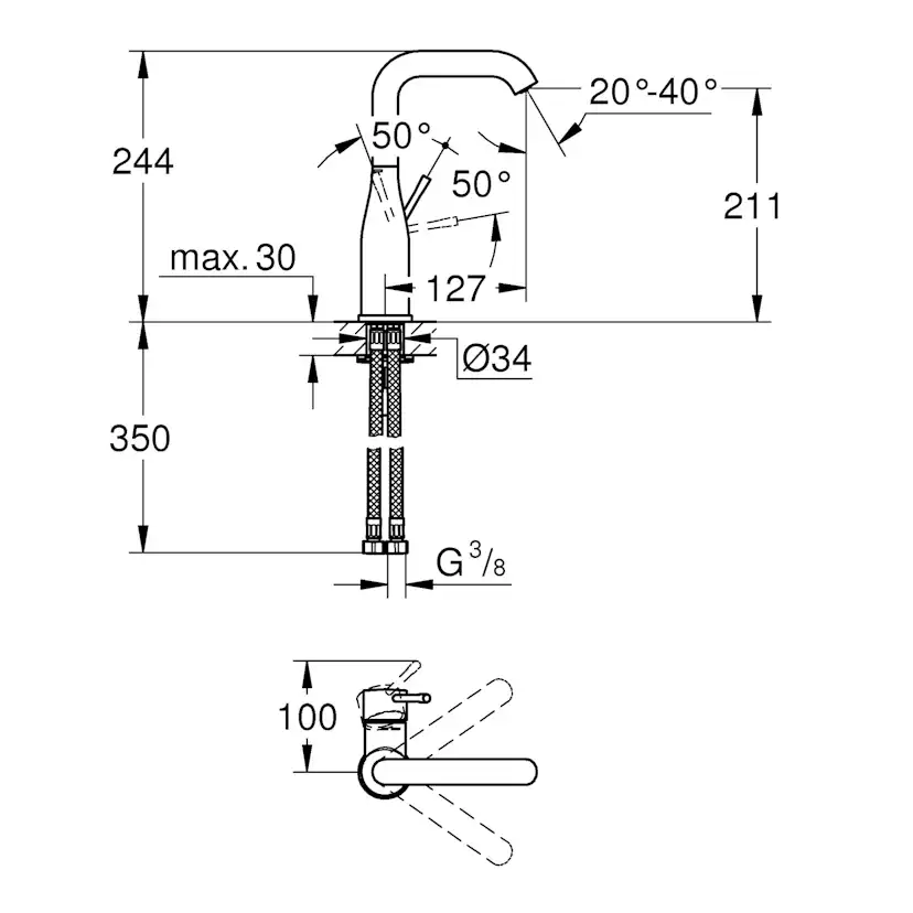 Tvättställsblandare Grohe Essence 23541 med EcoJoy
