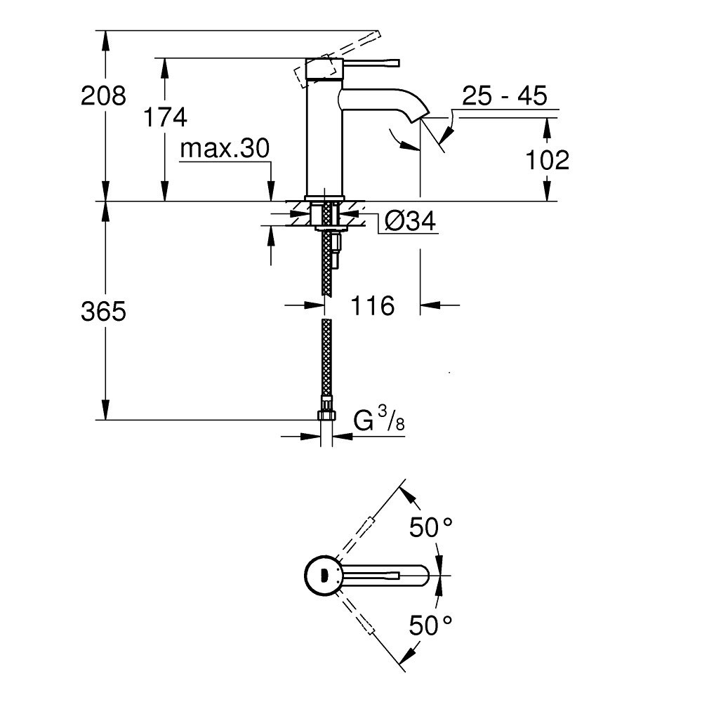 Tvättställsblandare Grohe Essence 23590