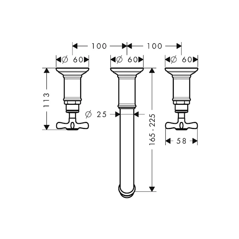 Tvättställsblandare Axor Montreux för Väggmontage