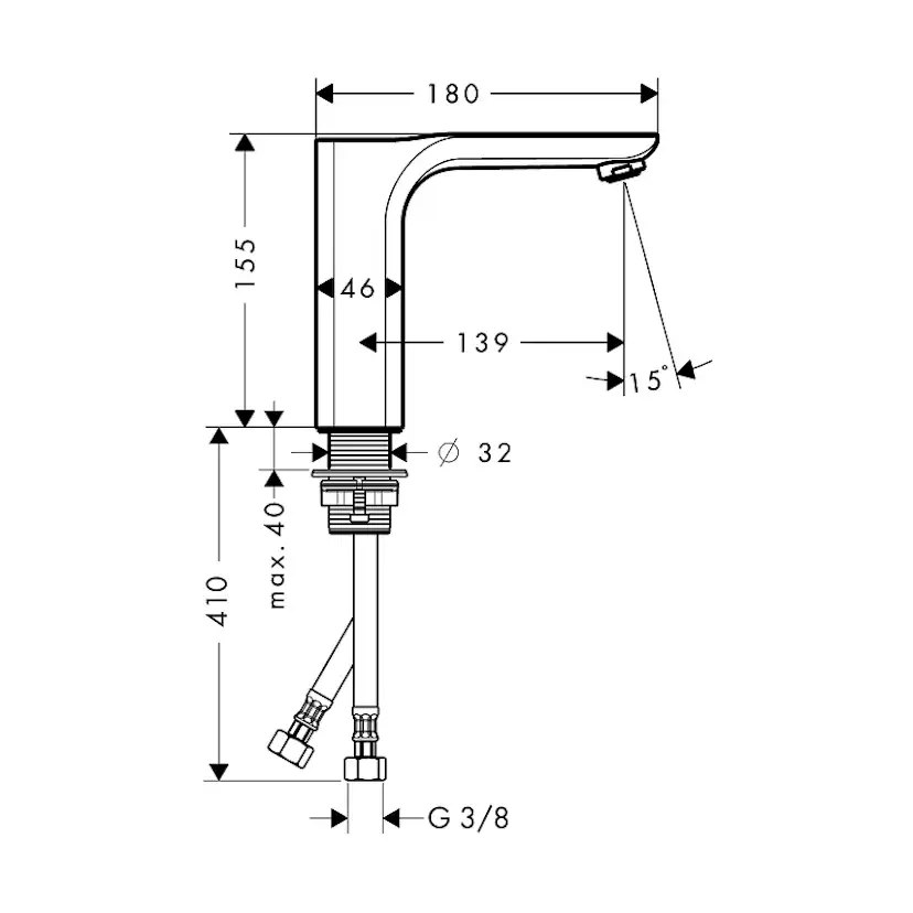 Tvättställsblandare Axor Urquiola med Låg Pip