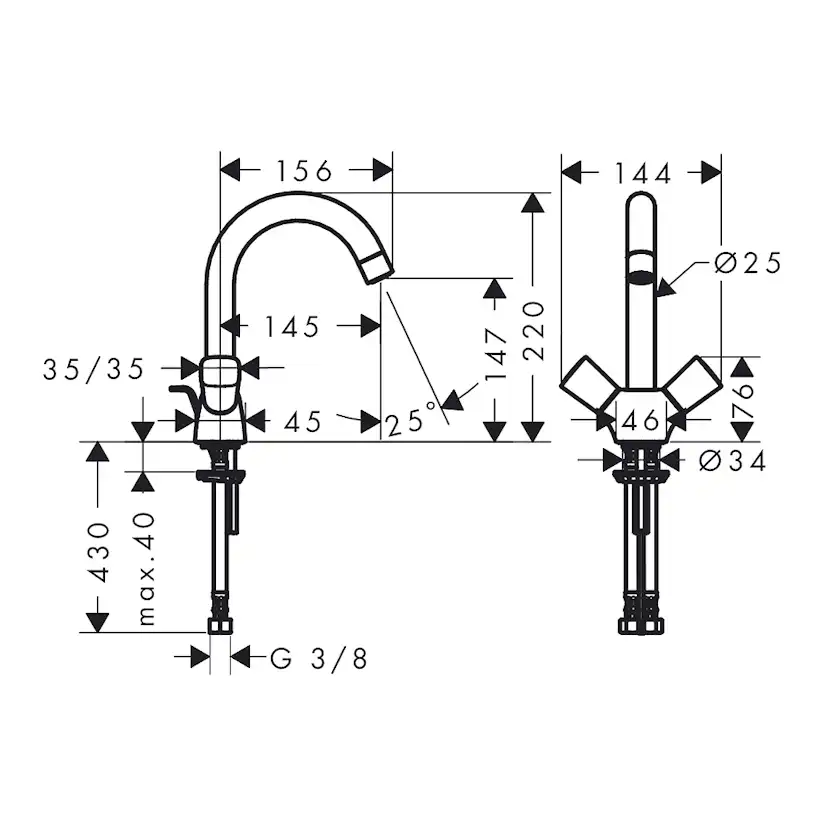 Tvättställsblandare Hansgrohe Logis