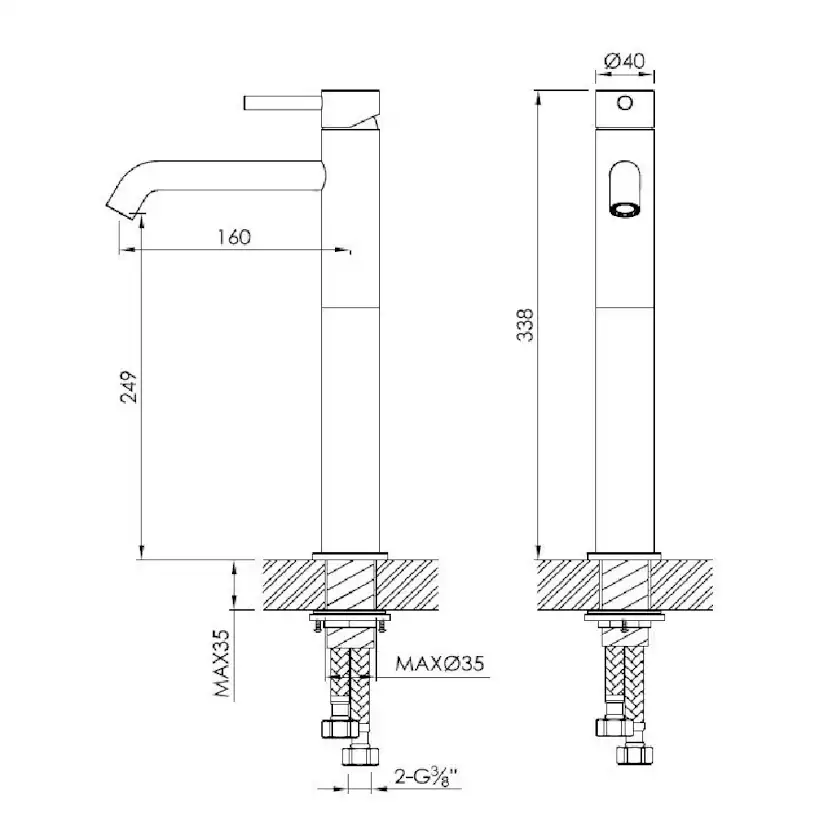 Tvättställsblandare JEE-O Slimline High