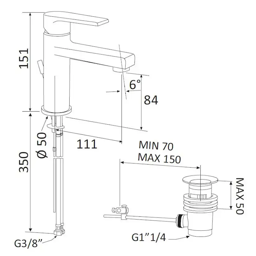 Tvättställsblandare Mariani Artic AT393