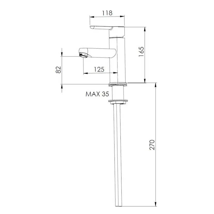 Tvättställsblandare Mariani Noir NO393