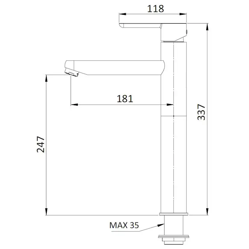 Tvättställsblandare Mariani Noir NO398