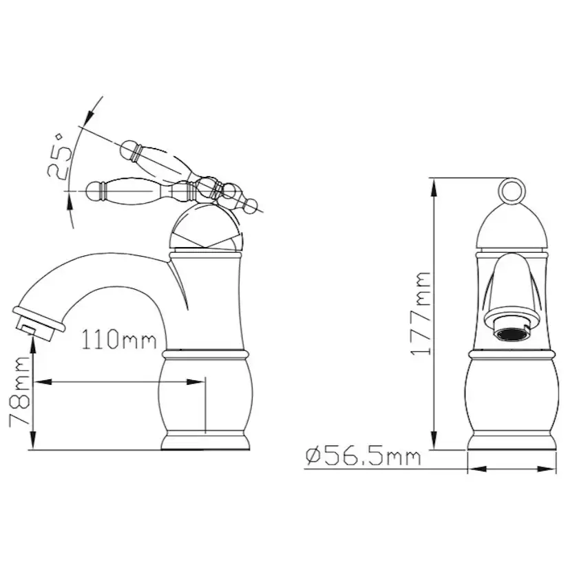 Tvättställsblandare Strand Stainless Barbara BA-2001
