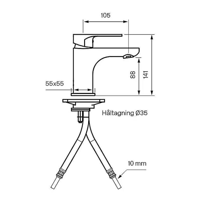 Tvättställsblandare Tapwell Sly SY 071 Krom