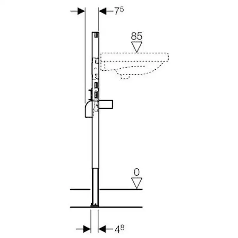 Tvättställsfixtur Geberit Duofix 82-98 cm