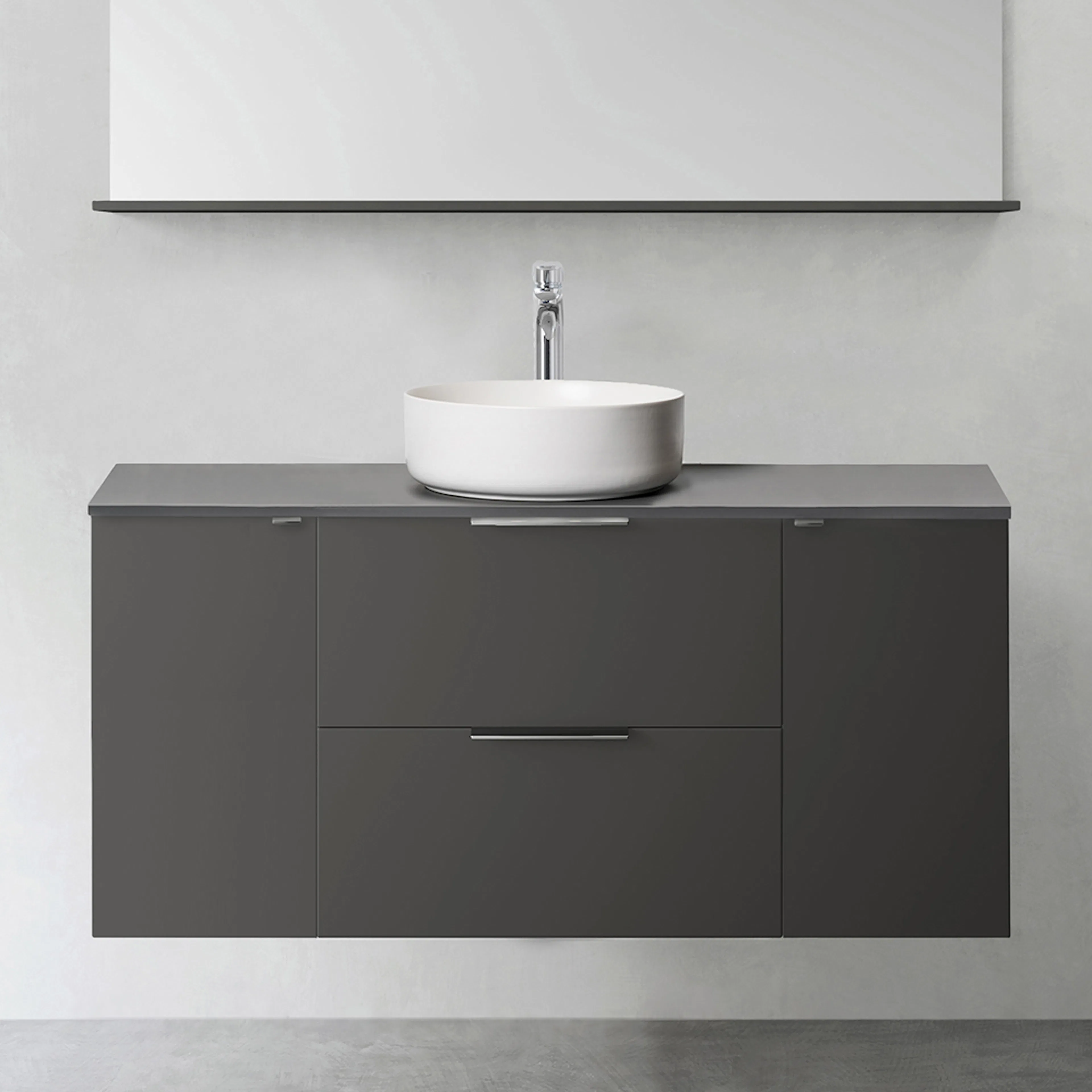 Tvättställsskåp Hafa Shape 600 med 2 st Sidomodul 300 utan Tvättställ