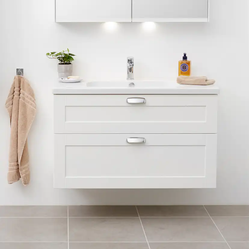 Tvättställsskåp Miller Badrum London 100 för Heltäckande Tvättställ