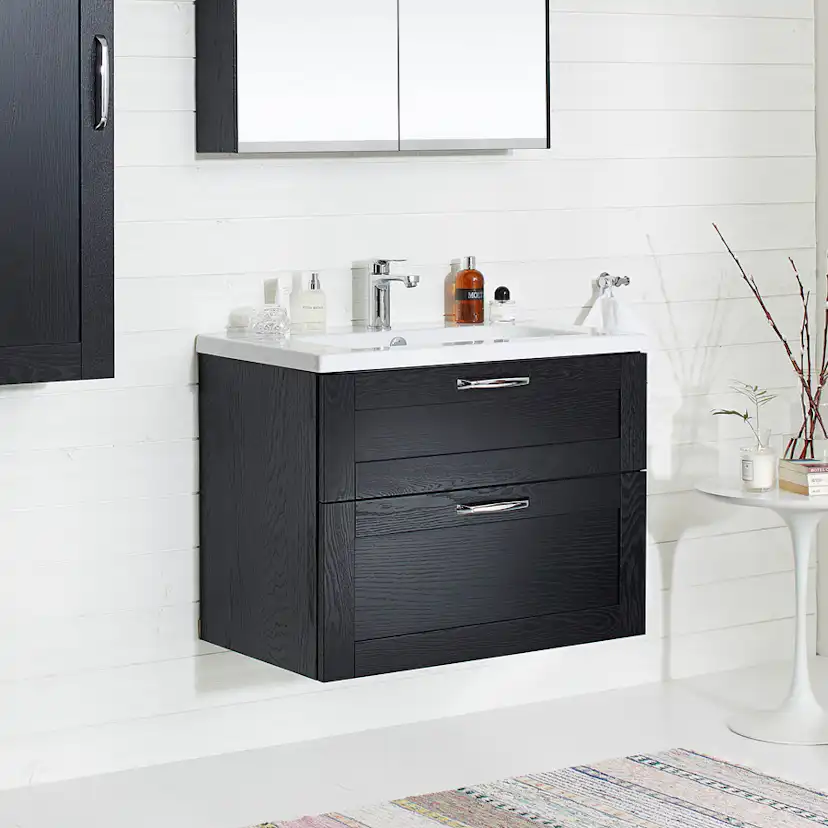 Tvättställsskåp Miller Badrum London 80 för Heltäckande Tvättställ