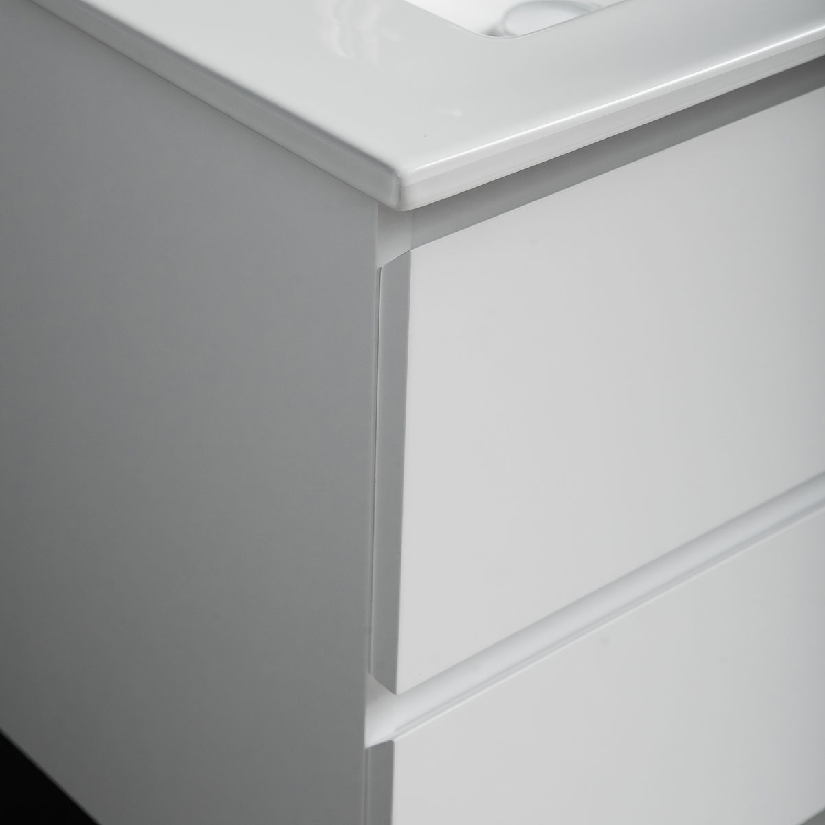 Tvättställsskåp 4AQUA Slim Med 2 Lådor & Grepplist