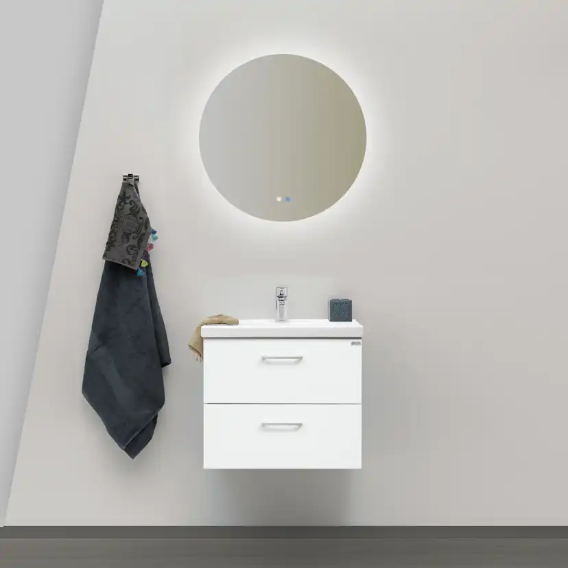 Möbelpaket 4AQUA Minimal med Tvättställ och Spegel Aura LED