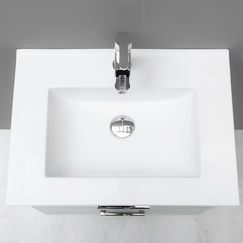 Möbelpaket 4AQUA Slim Vit 60 med Lådor och Spegel Luna LED