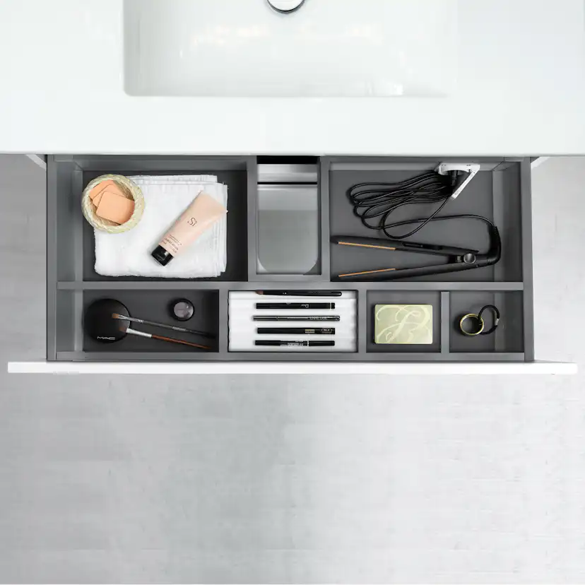 Möbelpaket 4AQUA Slim Vit 80 med Lådor och Spegelskåp