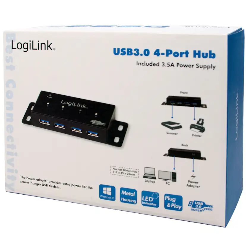 USB 3.0-hub LogiLink 4-port