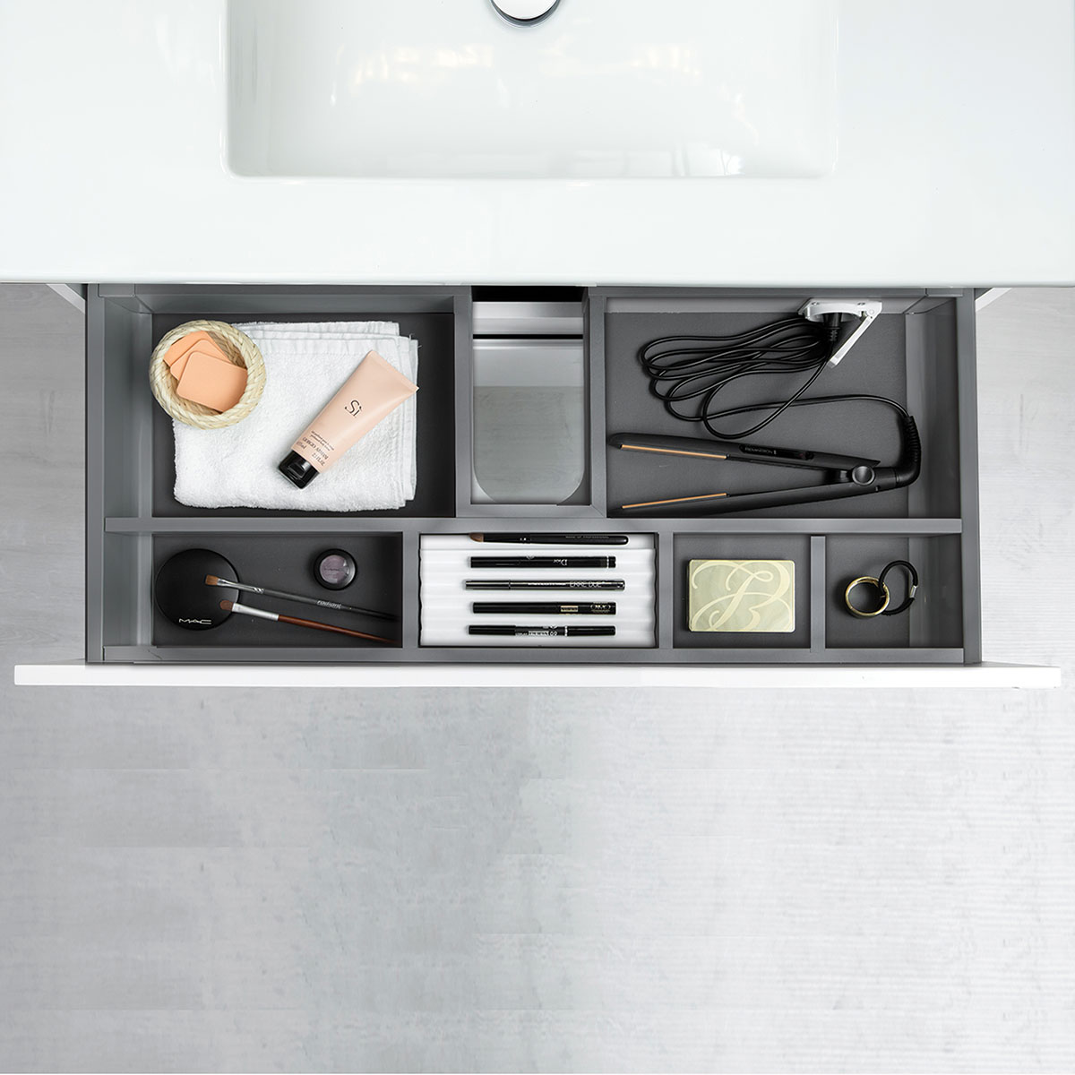 Tvättställsskåp 4AQUA Slim H Med 2 Lådor