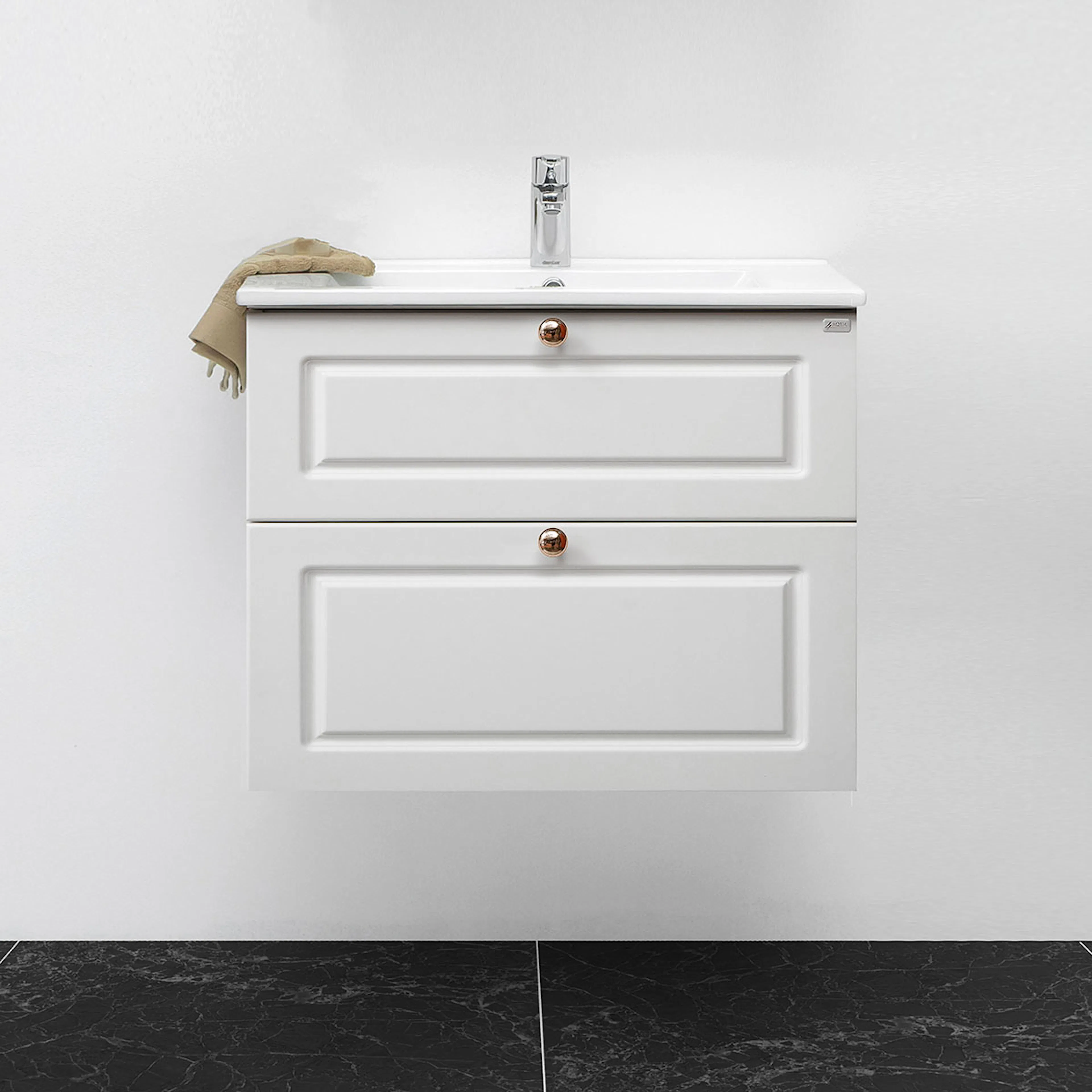 Tvättställsskåp 4AQUA Slim H Med 2 Lådor & Infräst Ram