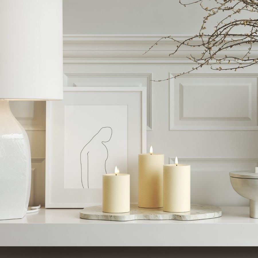 LED-Blockljus UNIQUE Candles 7,5x10 cm