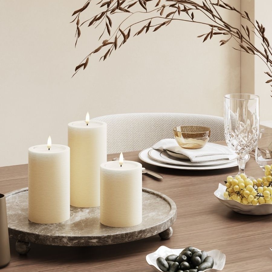 LED-Blockljus UNIQUE Candles 7,5x10 cm