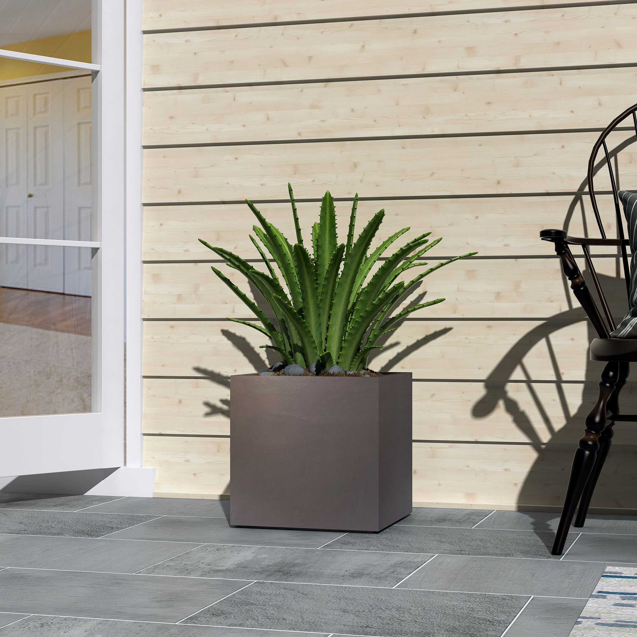 Kruka Lyfco Fyrkantig Mörkbrun 2-pack