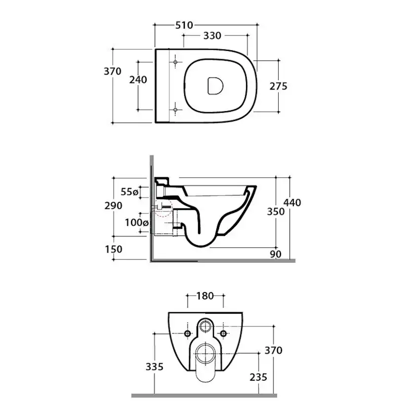 Vägghängd Toalettstol Globo Stockholm 6-LAS03.BI