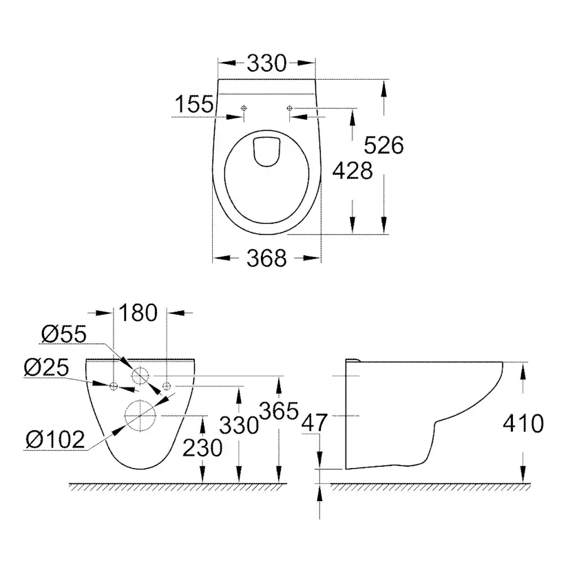 Vägghängd Toalettstol Grohe Bau Ceramic 39491