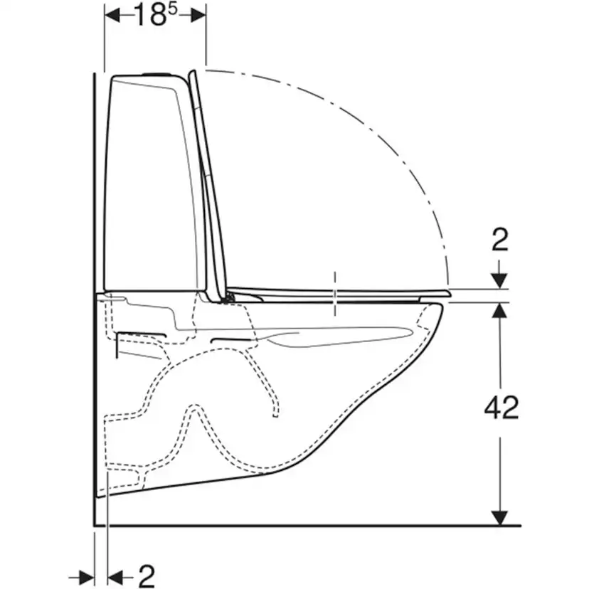 Vägghängd Toalettstol Ifö Sign 6894 ROT