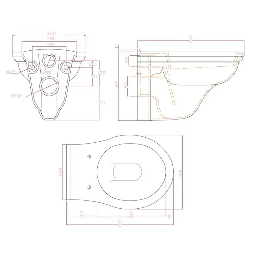 Vägghängd Toalettstol Imperial Radcliffe
