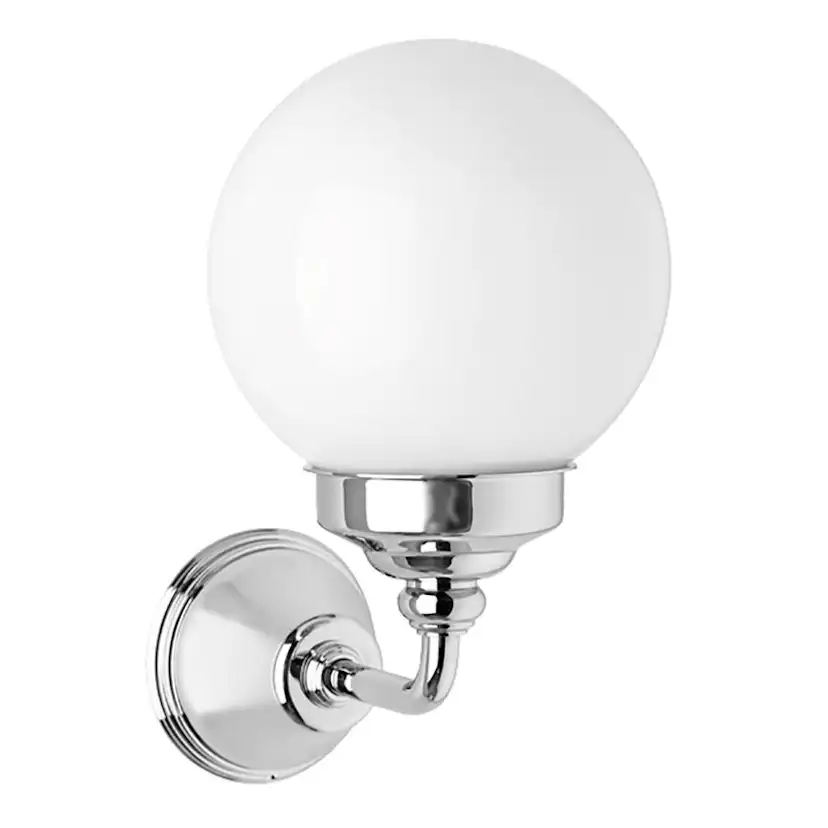 Vägglampa Damixa Tradition Krom Badrumslampa Metall/Glas