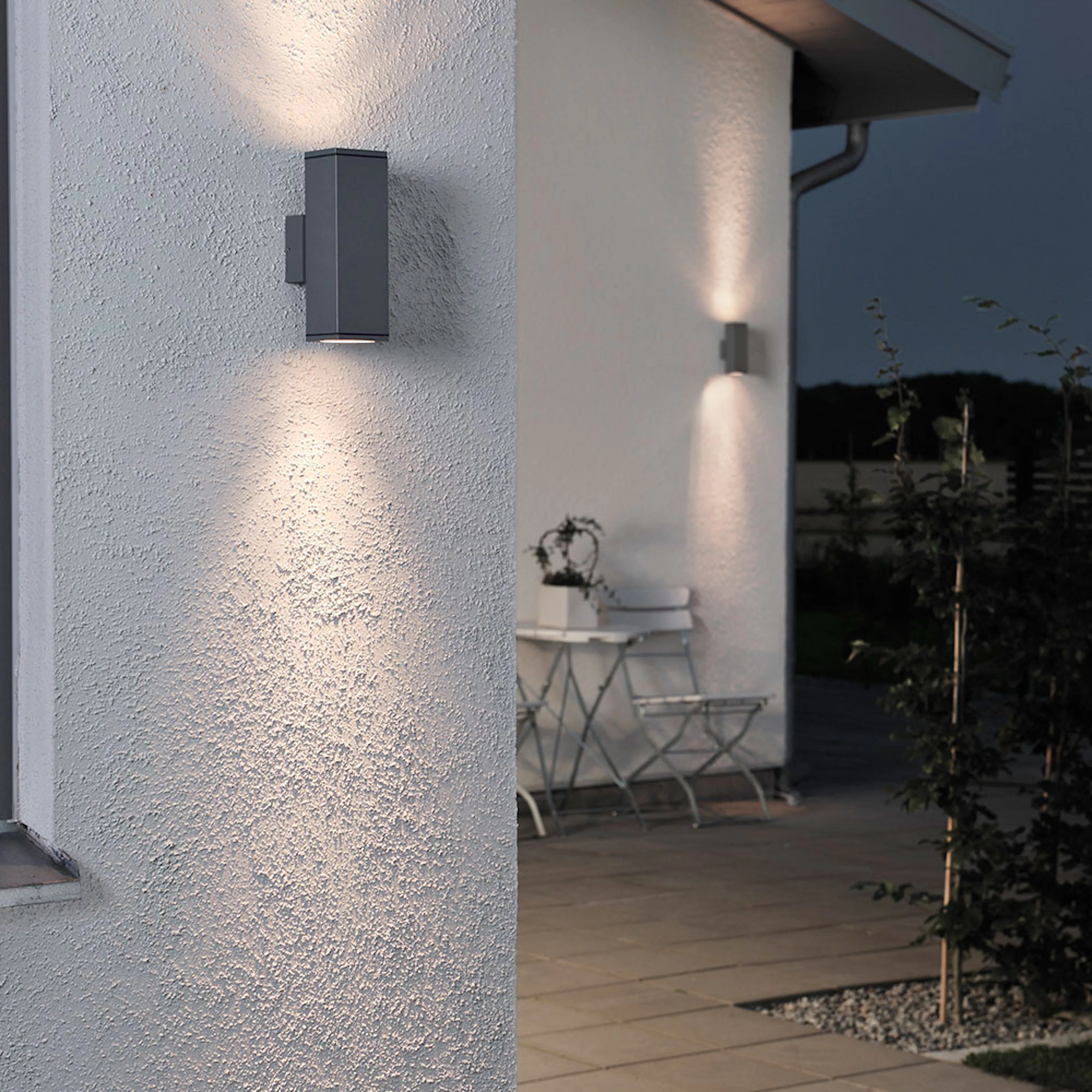 Vägglykta Gnosjö Konstsmide Monza Upp/ned Kvadratisk GU10 Mörkgrå